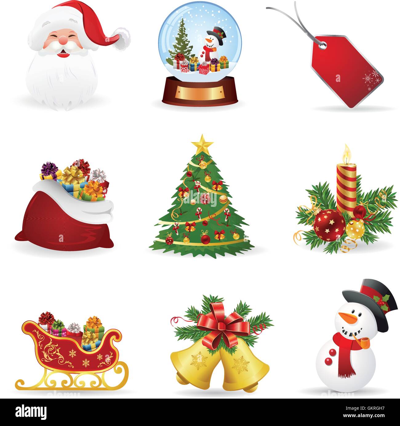 Christmas Icona set 01 Illustrazione Vettoriale