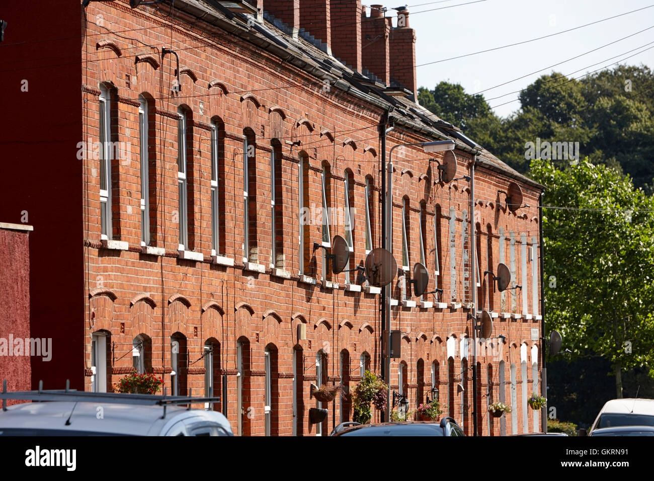 A schiera vittoriana proprietà in dromara street nella parte inferiore ormeau road zona di Belfast Foto Stock