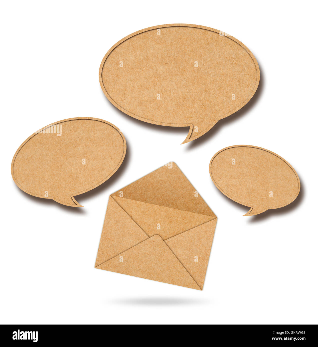 Il riciclaggio di carta fumetti fuori dalla busta Foto Stock