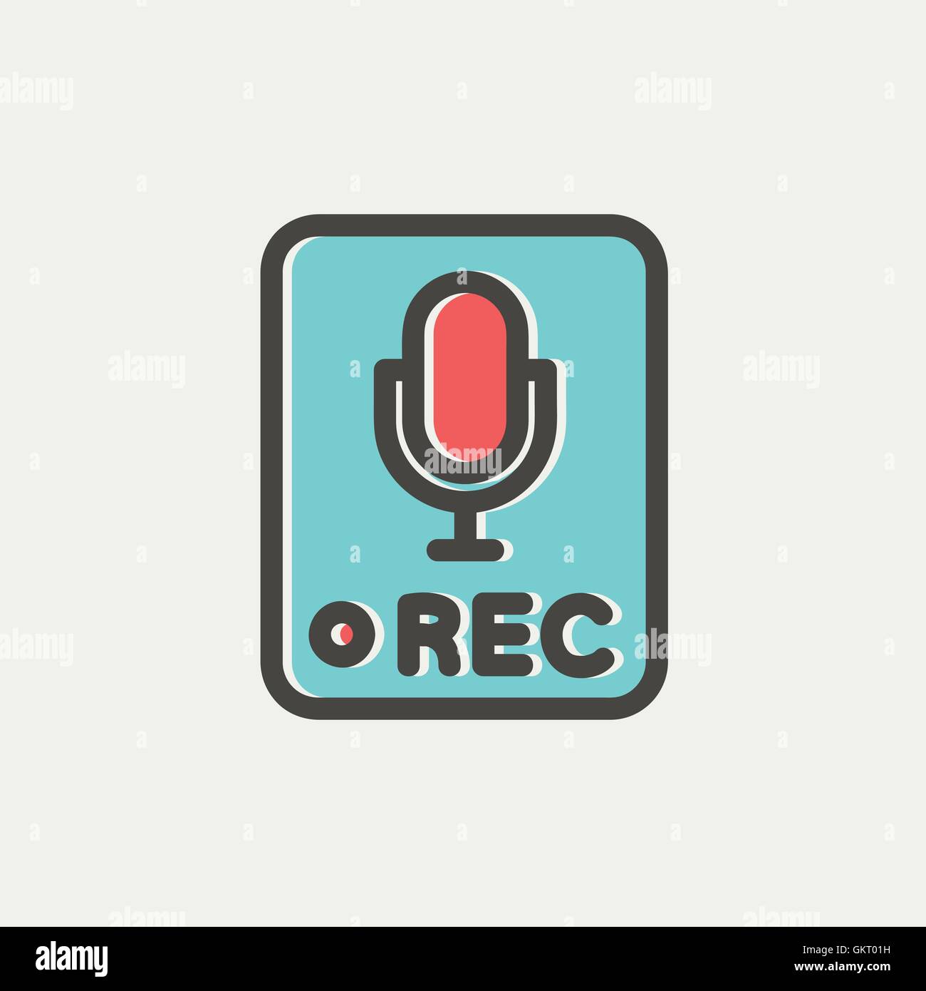 Stazione di registrazione segno sottile Icona di linea Illustrazione Vettoriale