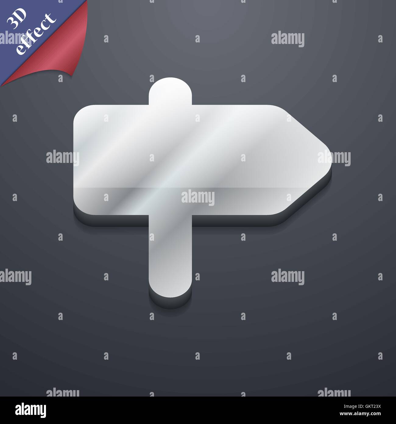 Informazioni su strada simbolo icona. 3D stile. Alla moda e dal design moderno con spazio per il vettore di testo Illustrazione Vettoriale