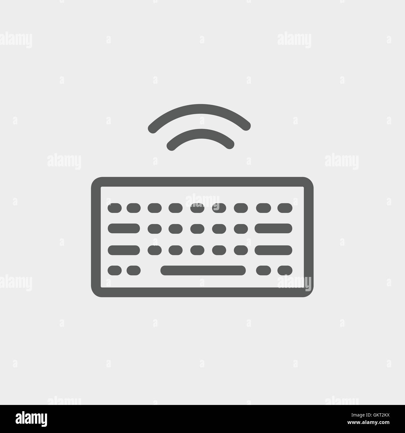 Pulsante Wifi in tastiera sottile Icona di linea Illustrazione Vettoriale