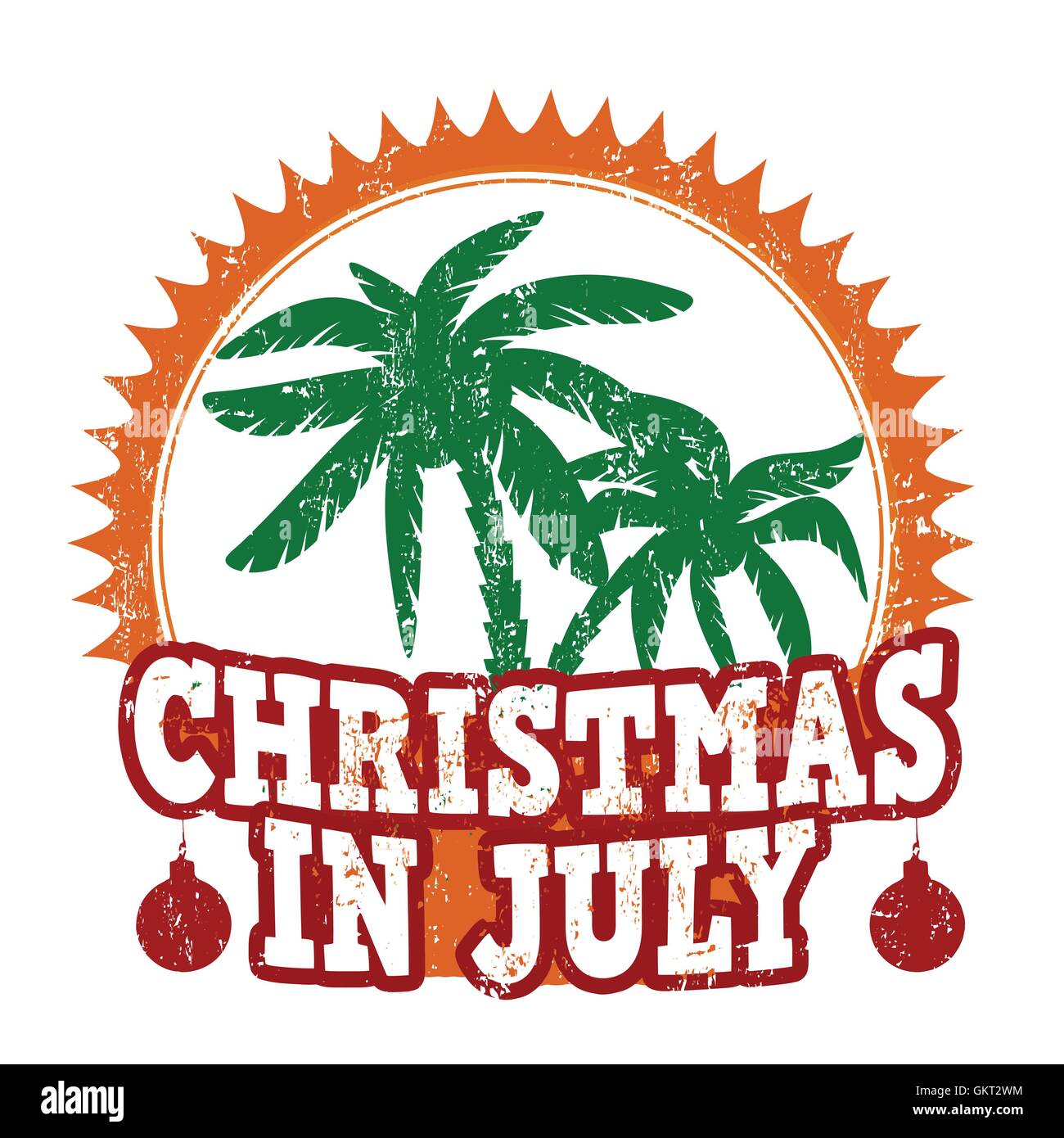 Natale nel luglio del timbro Illustrazione Vettoriale