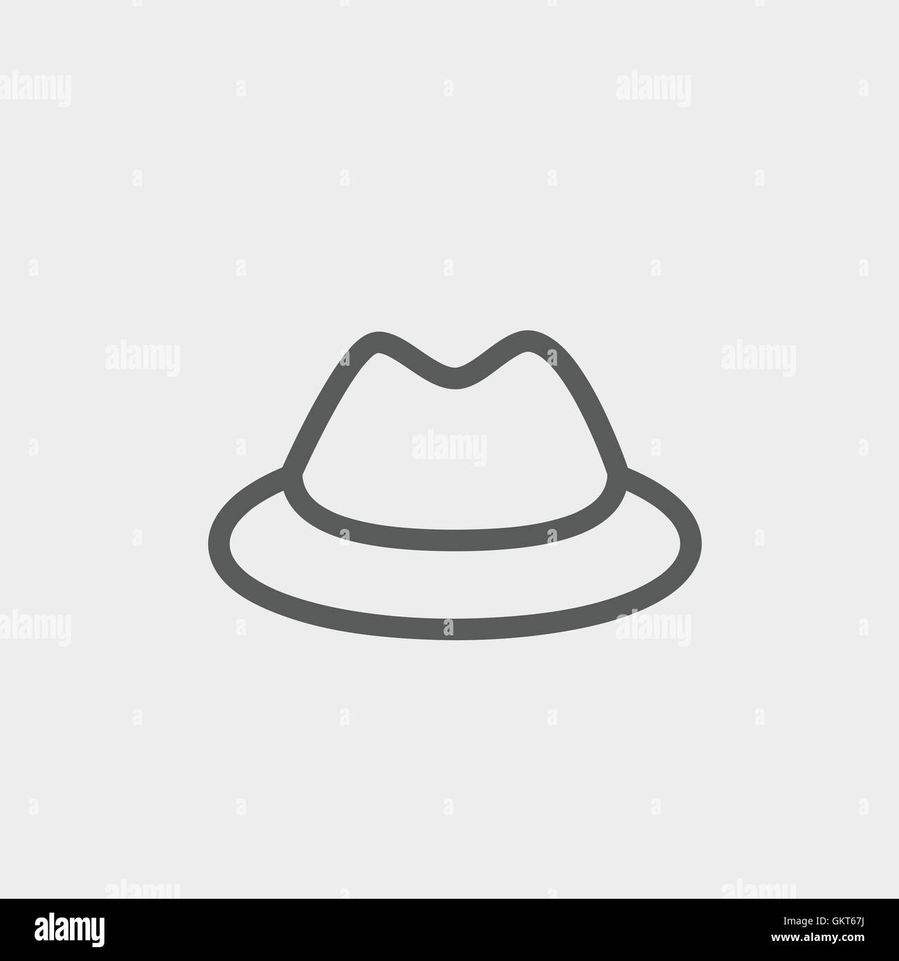 Classic hat thin line icona Illustrazione Vettoriale