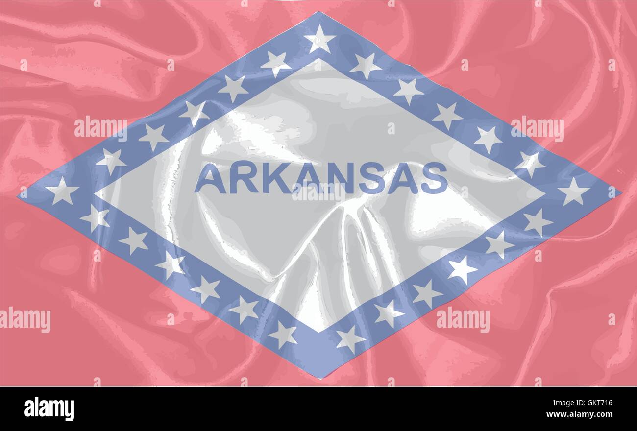 La seta bandiera dello Stato Arkansas Illustrazione Vettoriale