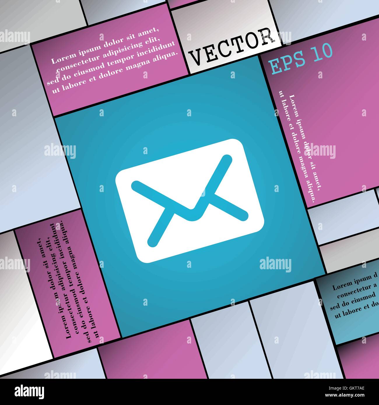 Mail, Busta lettera icona segno. Appartamento moderno stile per il design. Vettore Illustrazione Vettoriale