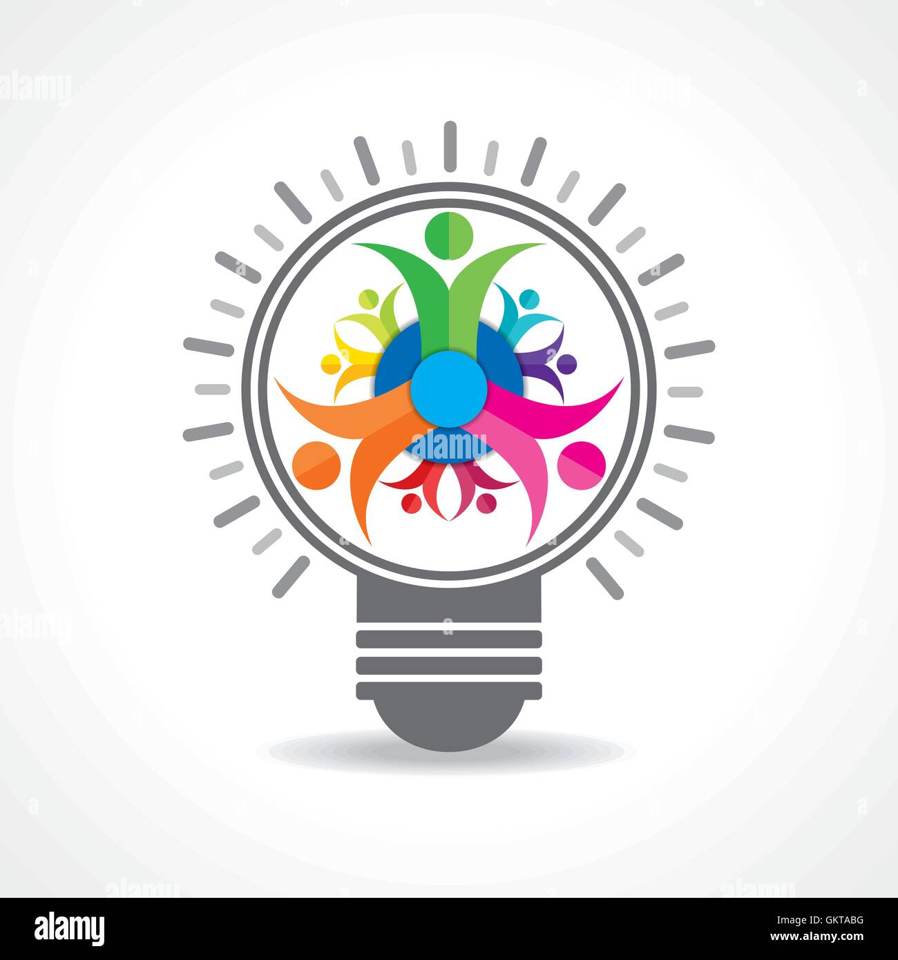 Il lavoro di squadra concetto con lampadina vettore di stock Illustrazione Vettoriale