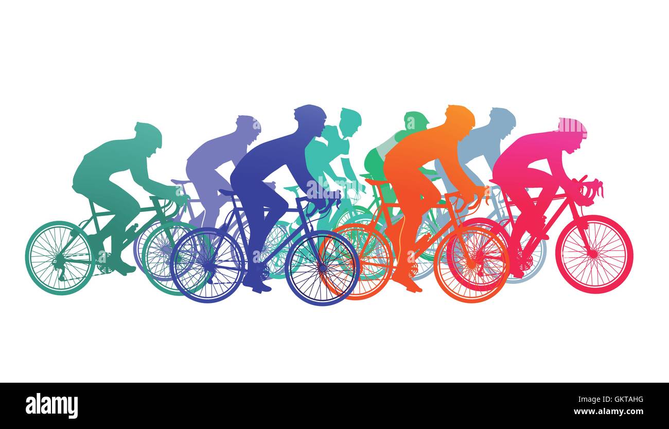 Un gruppo di ciclisti in bike race Illustrazione Vettoriale