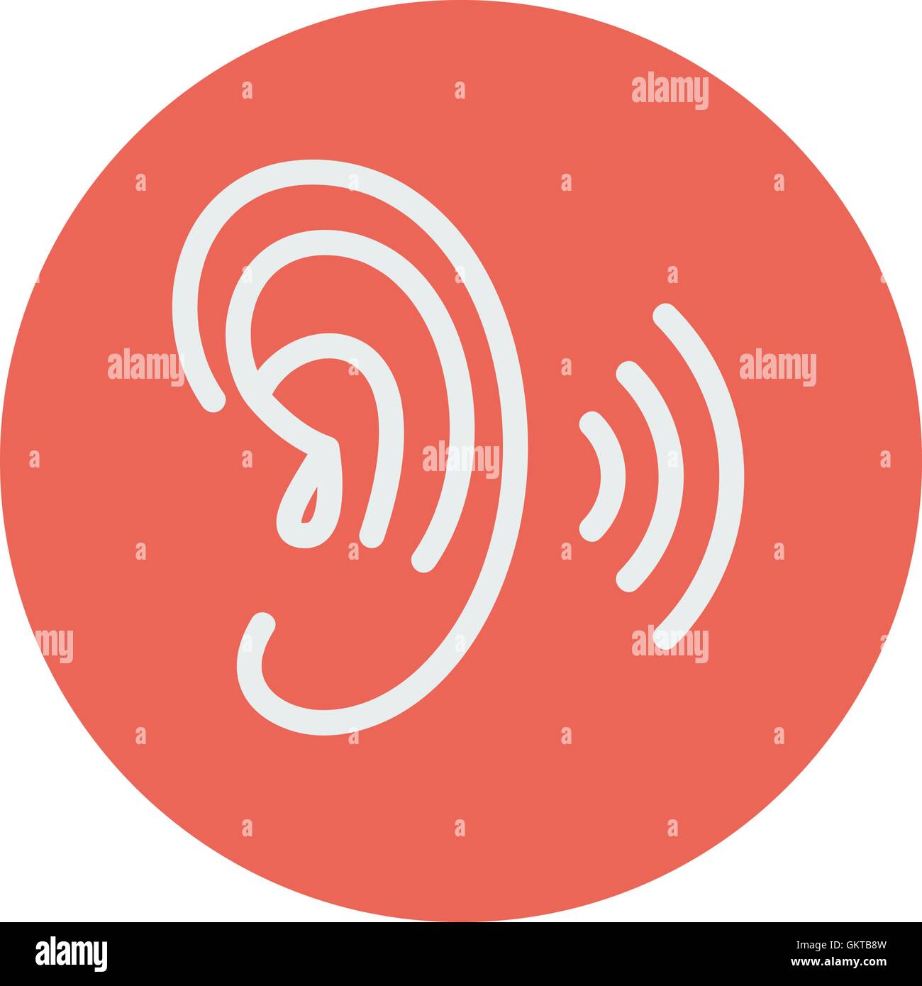 Orecchio thin line icona Illustrazione Vettoriale