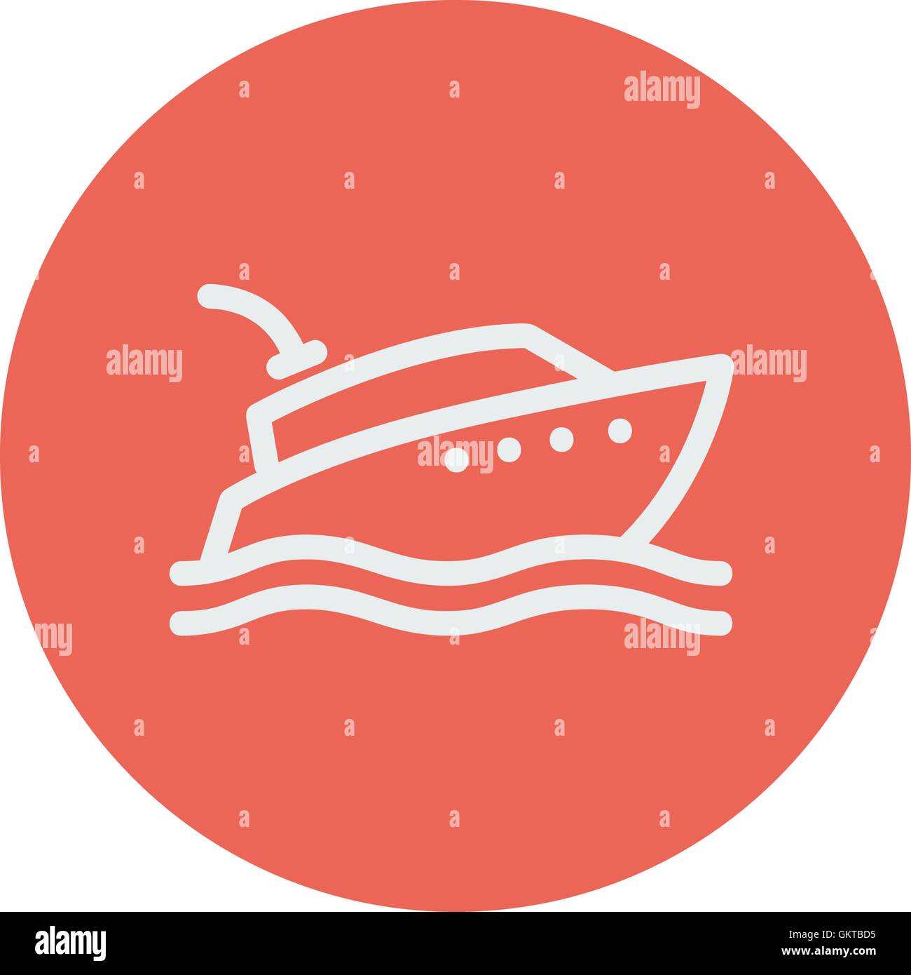 Yacht thin line icona Illustrazione Vettoriale