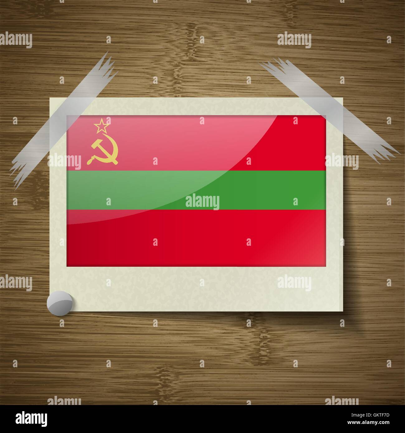 Bandiere Transnistria al telaio su texture di legno. Vettore Illustrazione Vettoriale