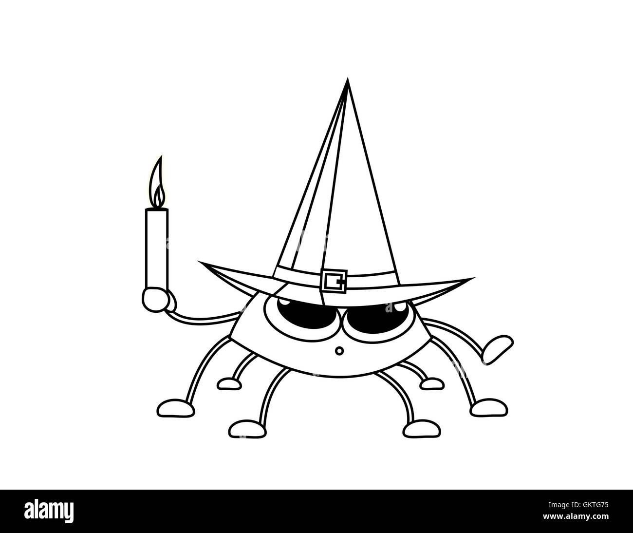 Colorazione con crociera sul halloween Illustrazione Vettoriale