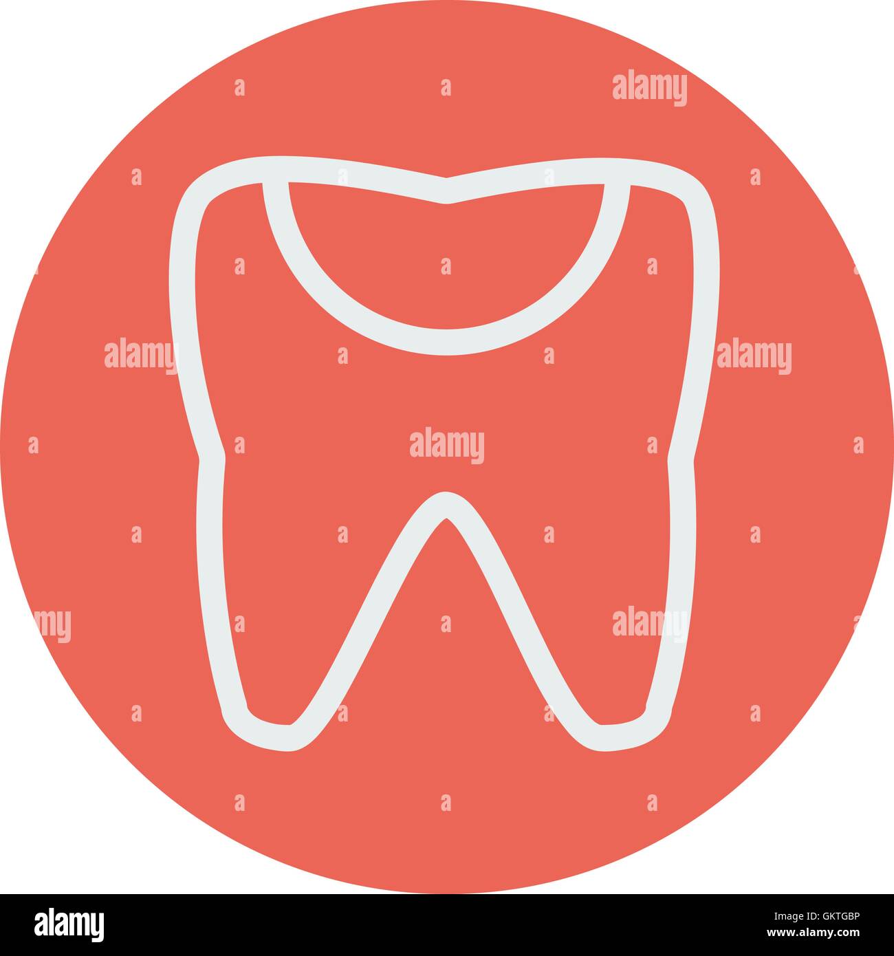 Dente rotto thin line icona Illustrazione Vettoriale