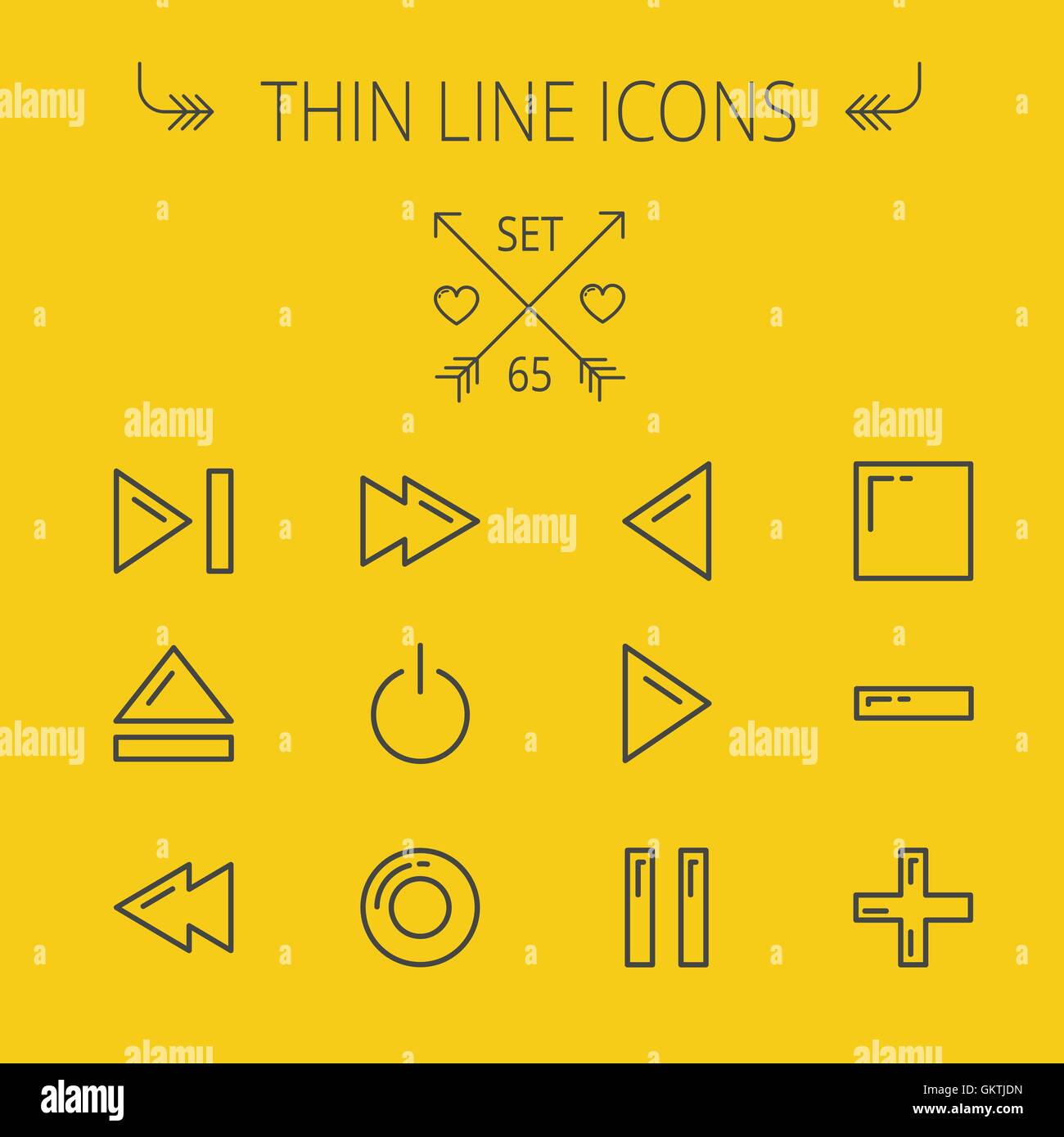 Musica e intrattenimento linea sottile icona impostare Illustrazione Vettoriale