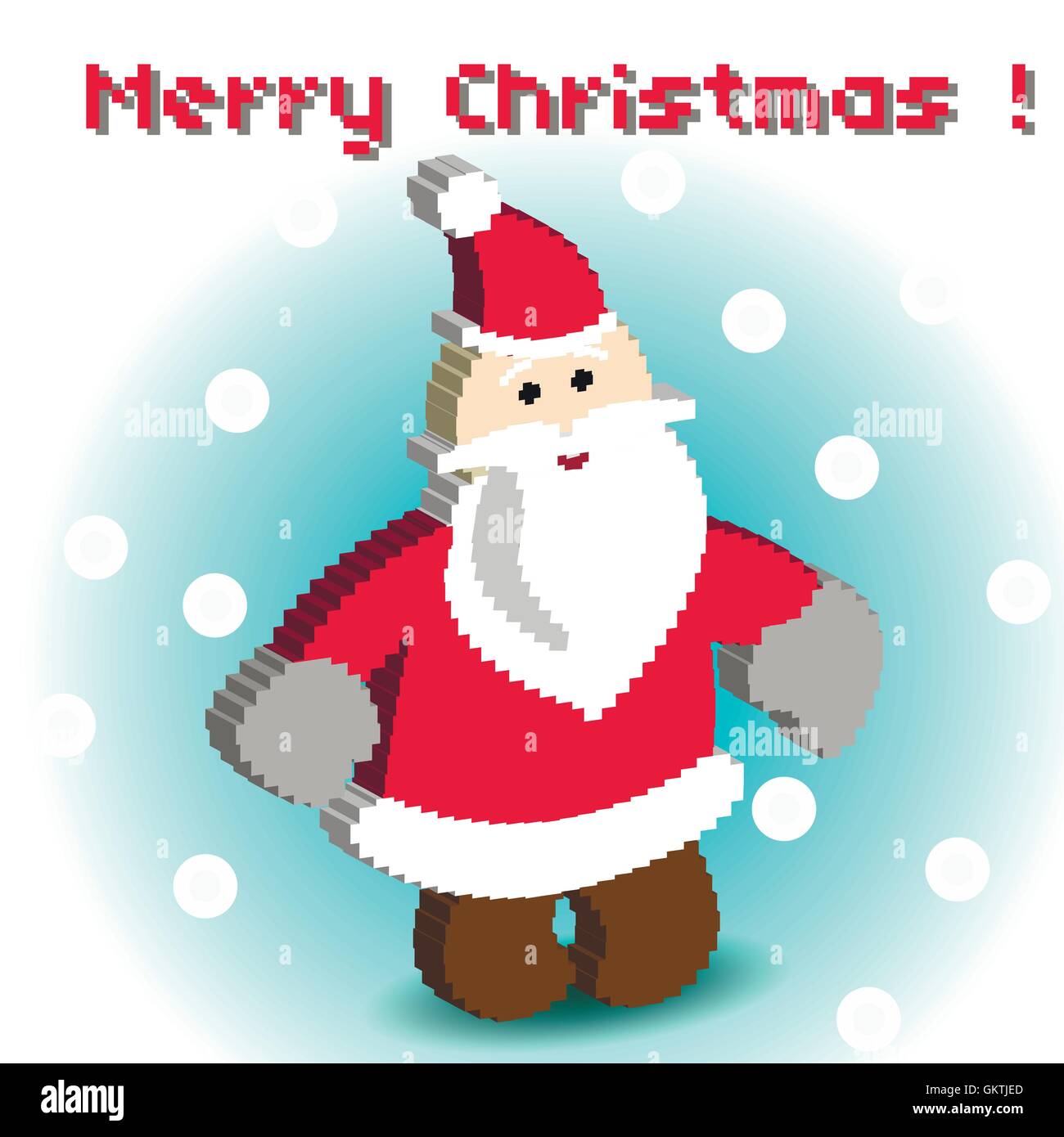 Pixel Art set di icone con Santa. Illustrazione Vettoriale