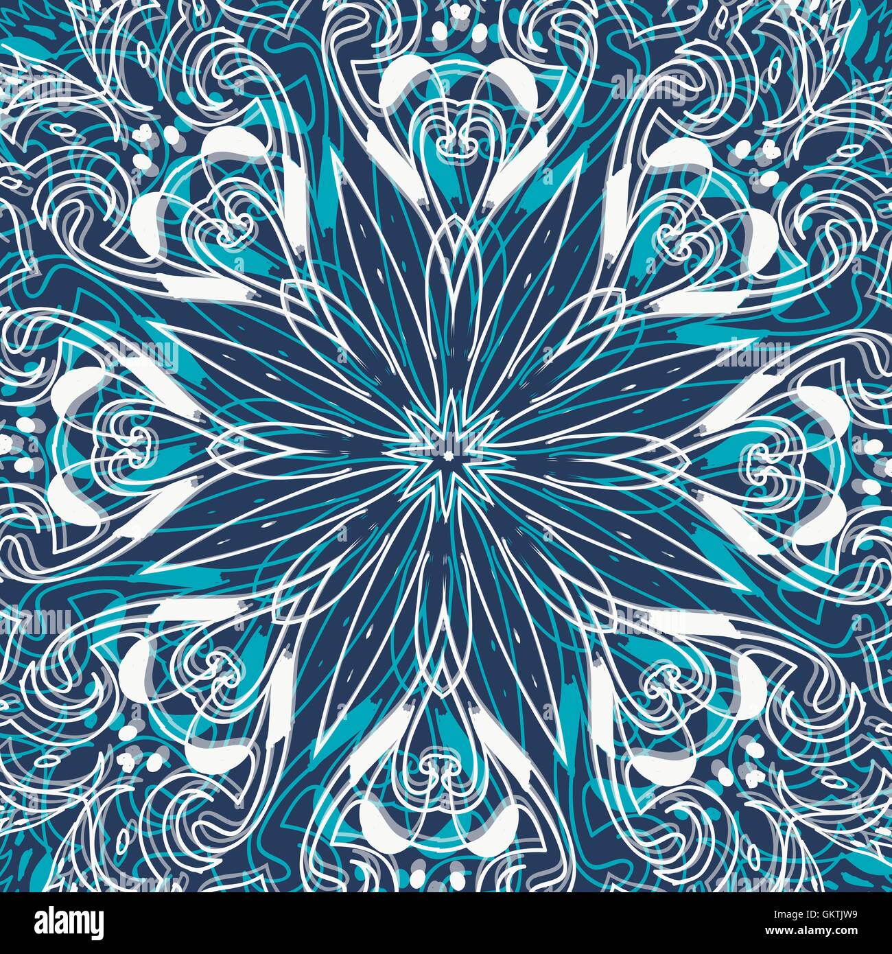 Sfondo blu con i fiocchi di neve Illustrazione Vettoriale