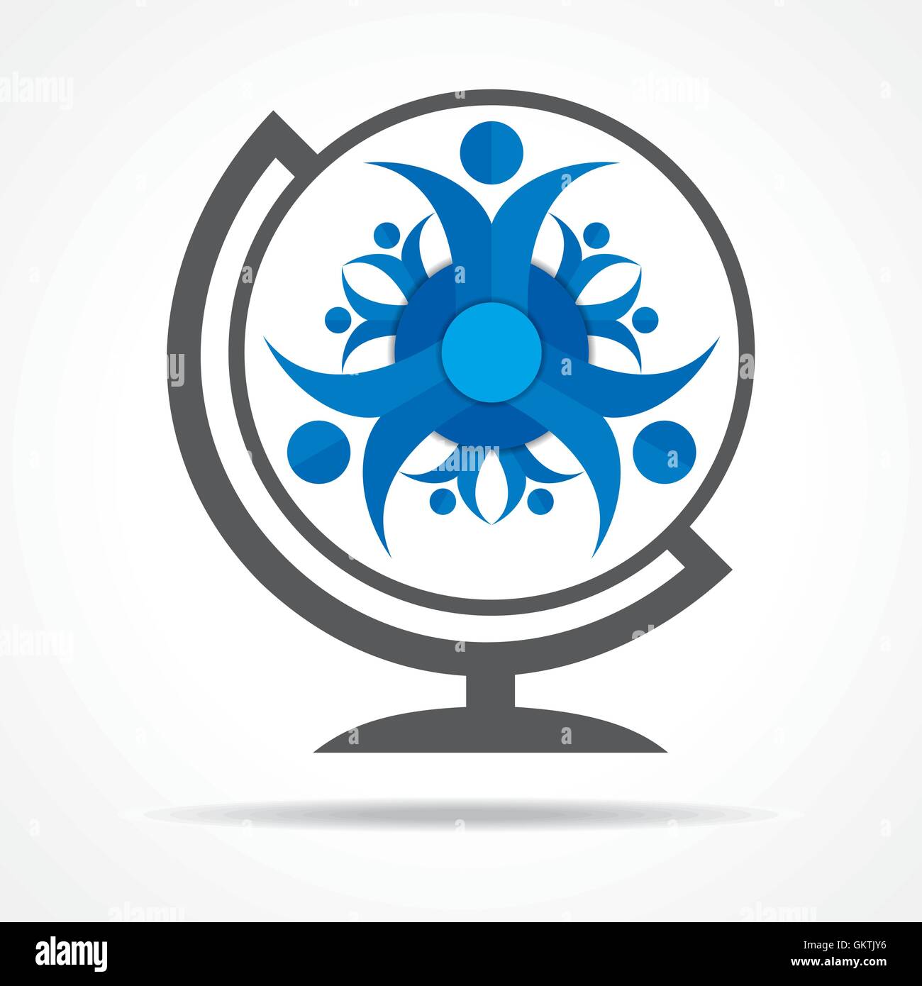 Concetto di lavoro di squadra con il globo di vettore di stock Illustrazione Vettoriale