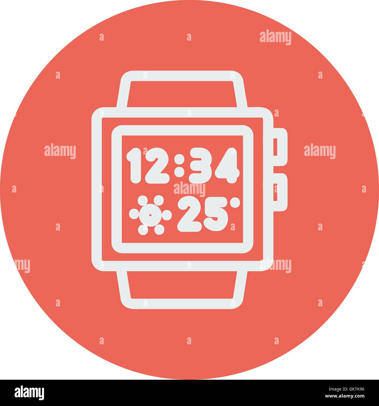 Smartwatch Trendy thin line icona Illustrazione Vettoriale