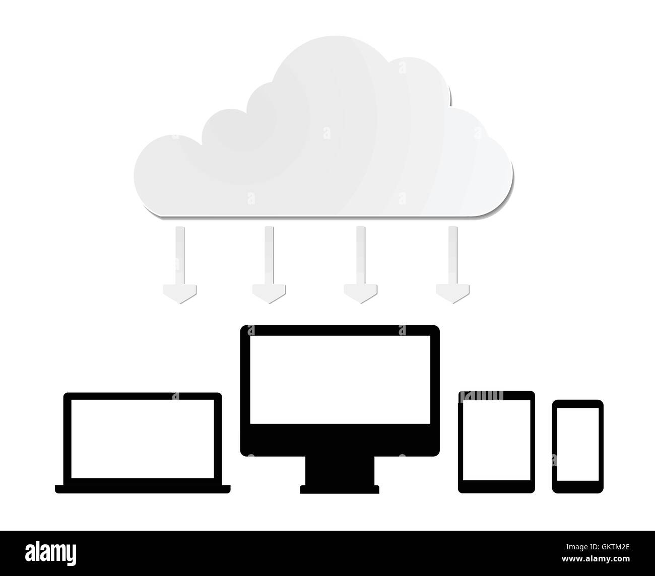 Il cloud computing concept Illustrazione Vettoriale