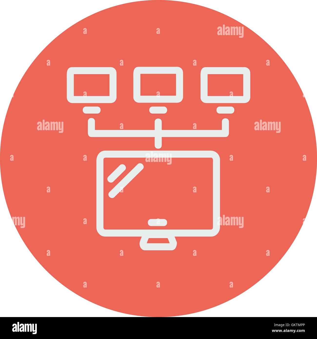 Schermo con telecamere thin line icona Illustrazione Vettoriale