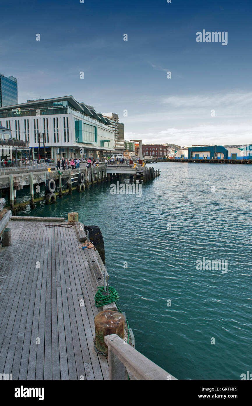 Wellington, Nuova Zelanda - 3 Marzo 2016: Wellington waterfront, Isola del nord della Nuova Zelanda Foto Stock