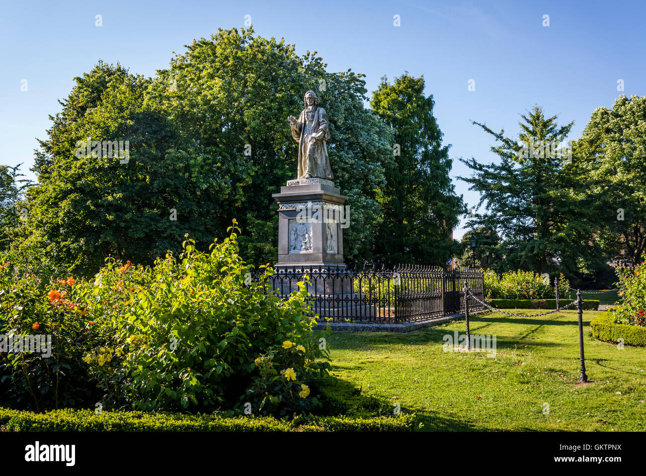 Isaac Watts monumento, watt Park, Andrews East Park, Southampton, Hampshire, Inghilterra, Regno Unito Foto Stock