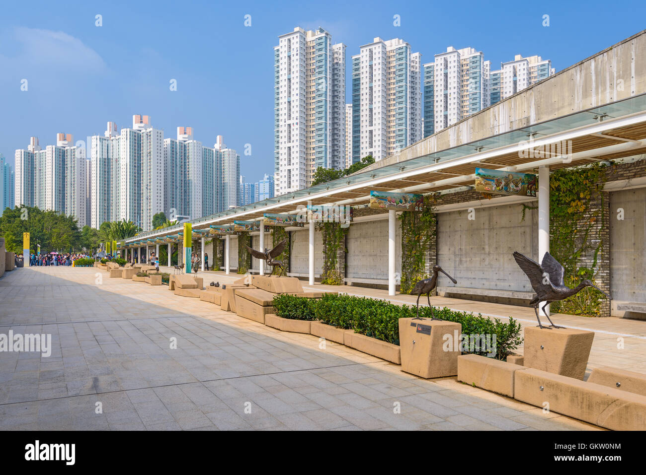 Hong Kong Cina al Parco delle Paludi di entrata dell'edificio. Foto Stock