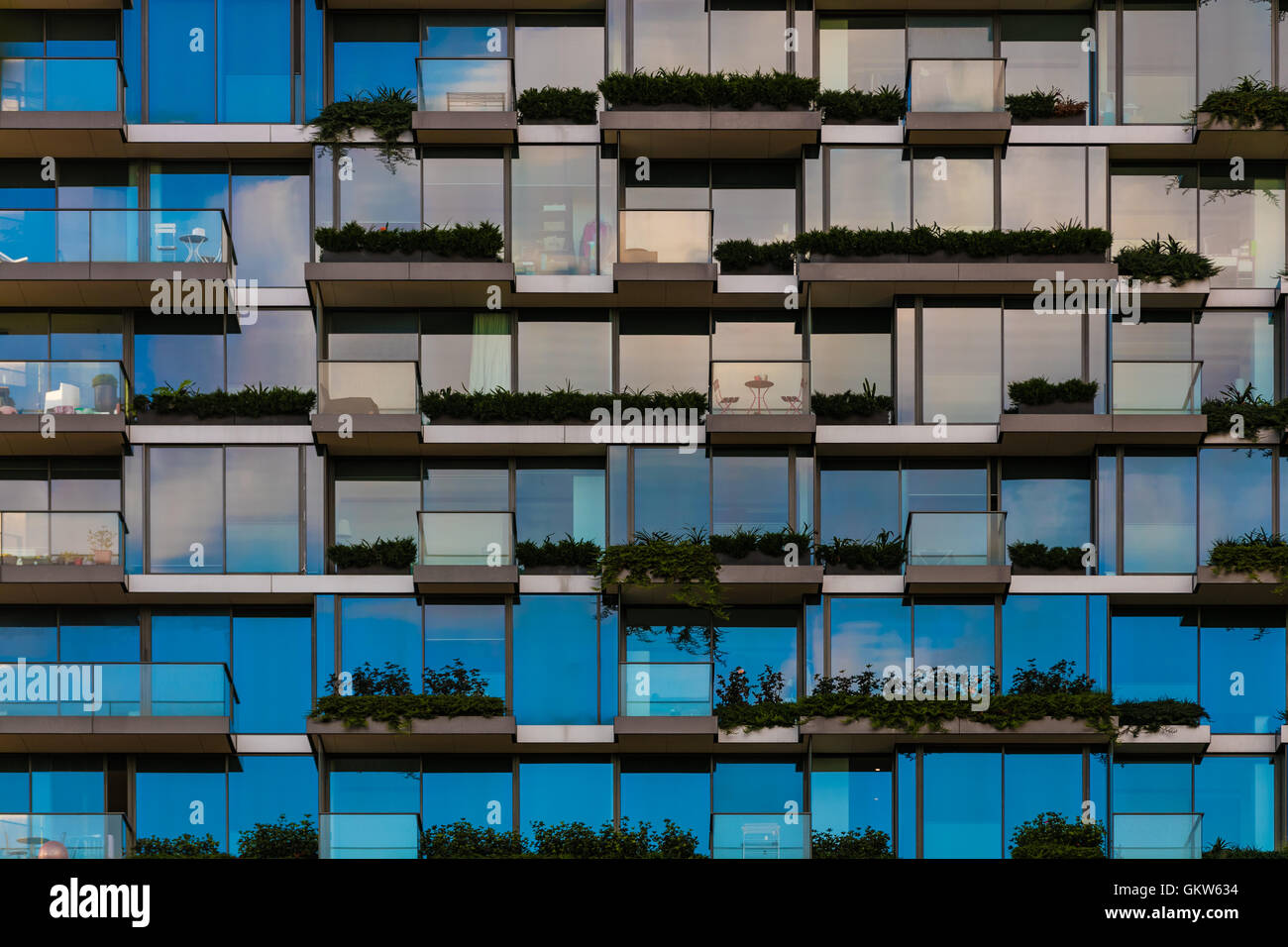 Una vista astratta di un moderno sviluppo di alloggiamento a Central Park, Sydney interna Foto Stock