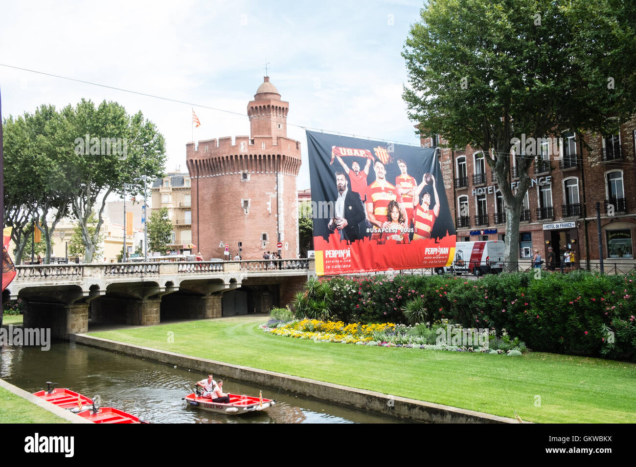 Castillet,City Gate nel centro di Perpignan. Il sud della Francia. Foto Stock