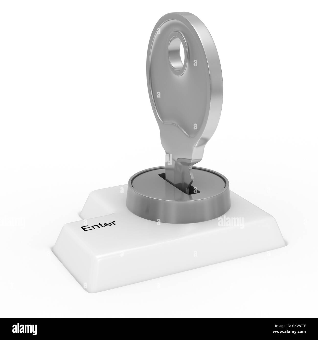 Dati il blocco di ingresso. Isolato immagine 3D su bianco Foto Stock