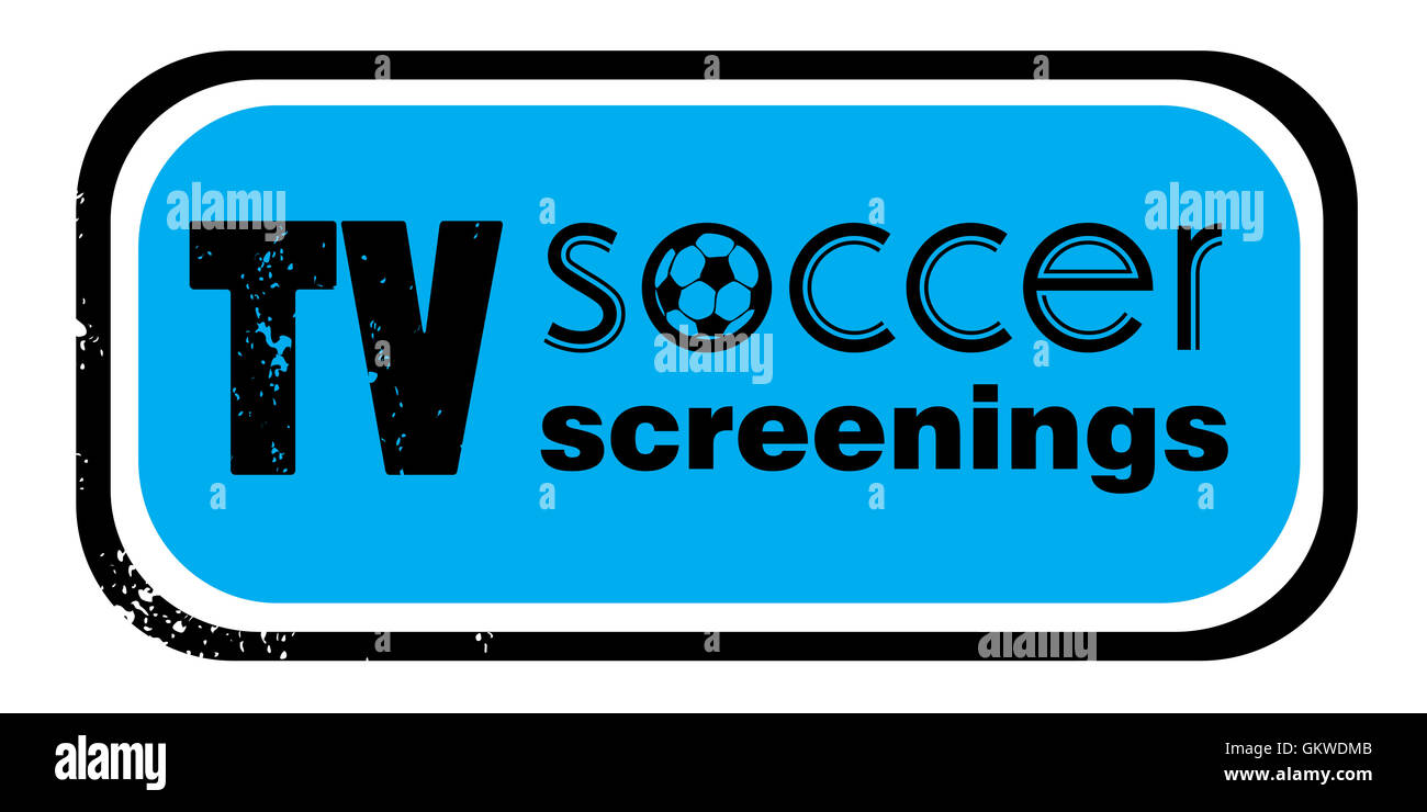 Tv con proiezioni di calcio timbro Foto Stock