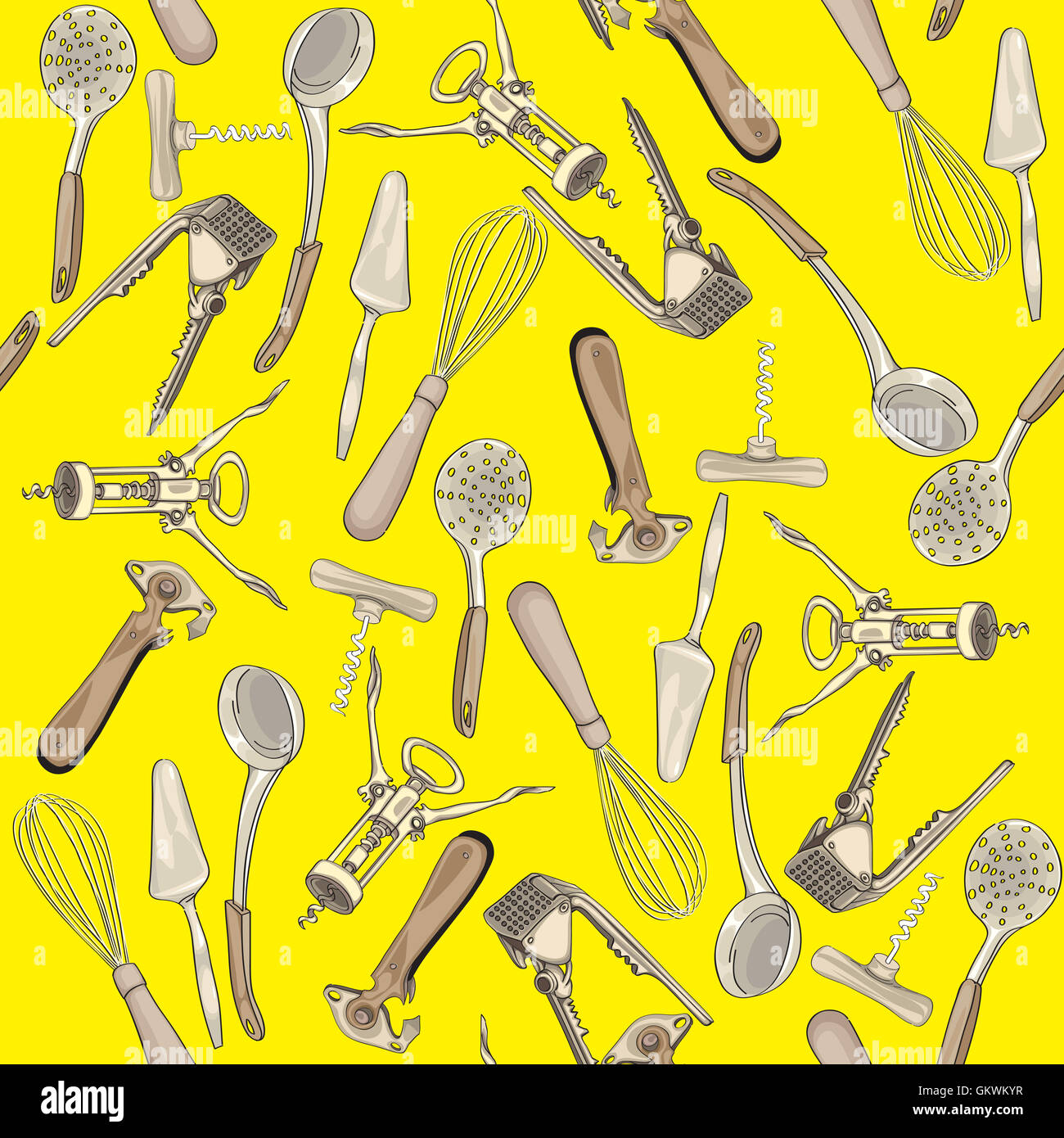 Utensili da cucina pattern Foto Stock