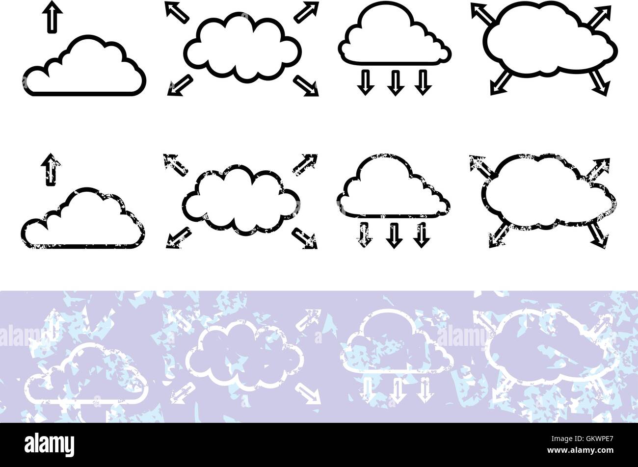 Cloud computing con la freccia Illustrazione Vettoriale
