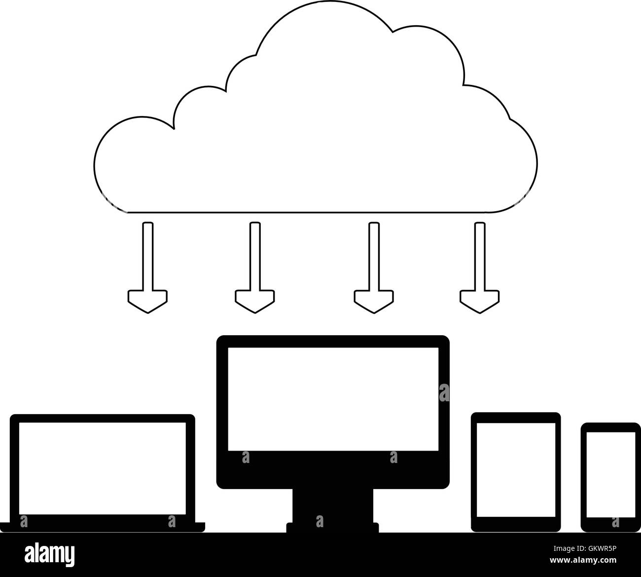 Il cloud computing concept Illustrazione Vettoriale