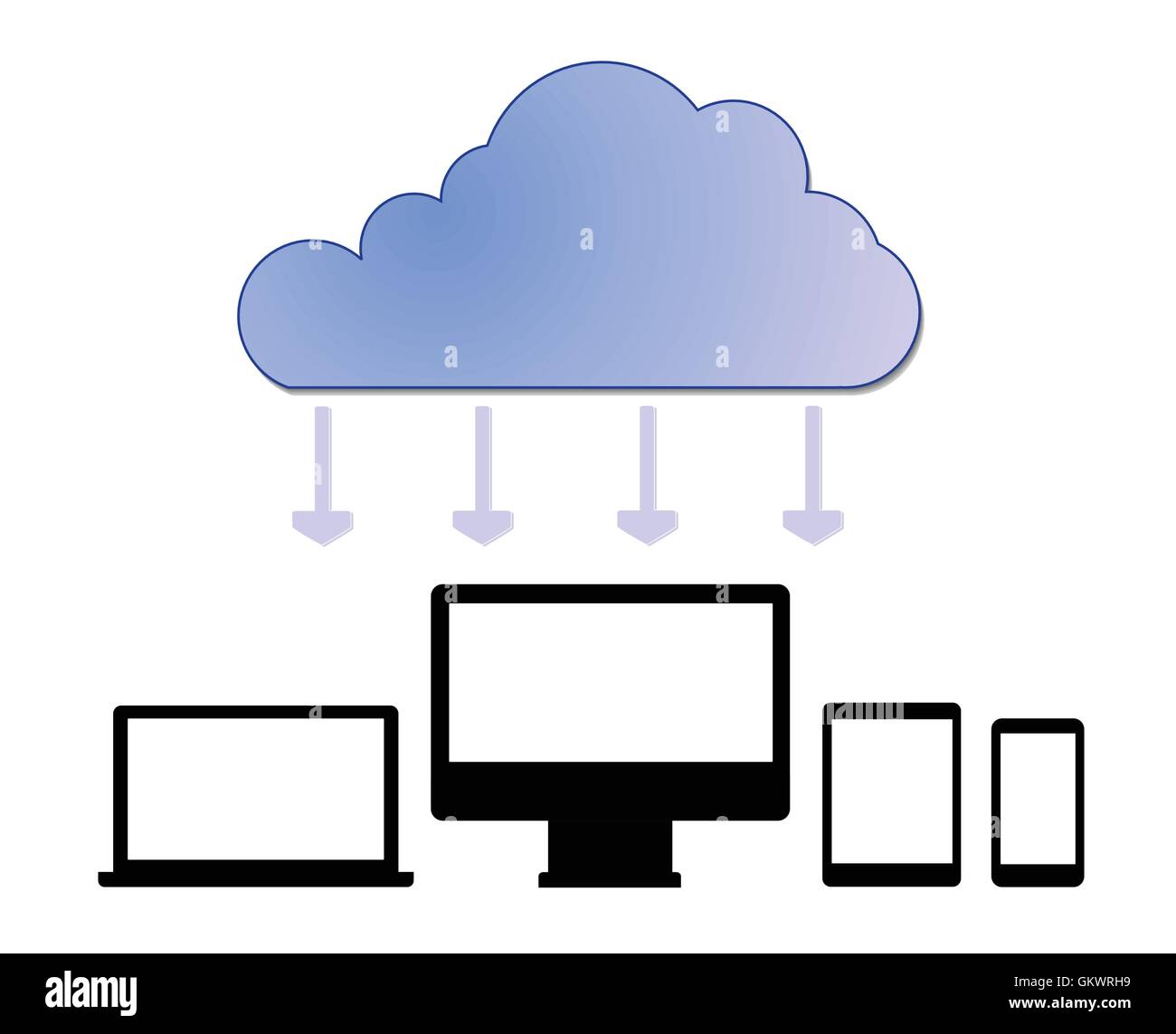 Il cloud computing concept Illustrazione Vettoriale