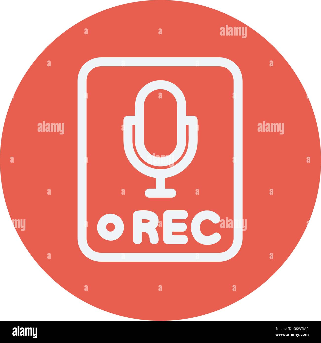 Stazione di registrazione segno sottile Icona di linea Illustrazione Vettoriale