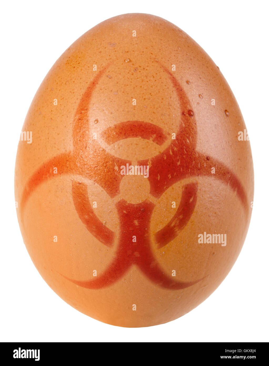 Uovo con rischio di biotossicità segno Foto Stock