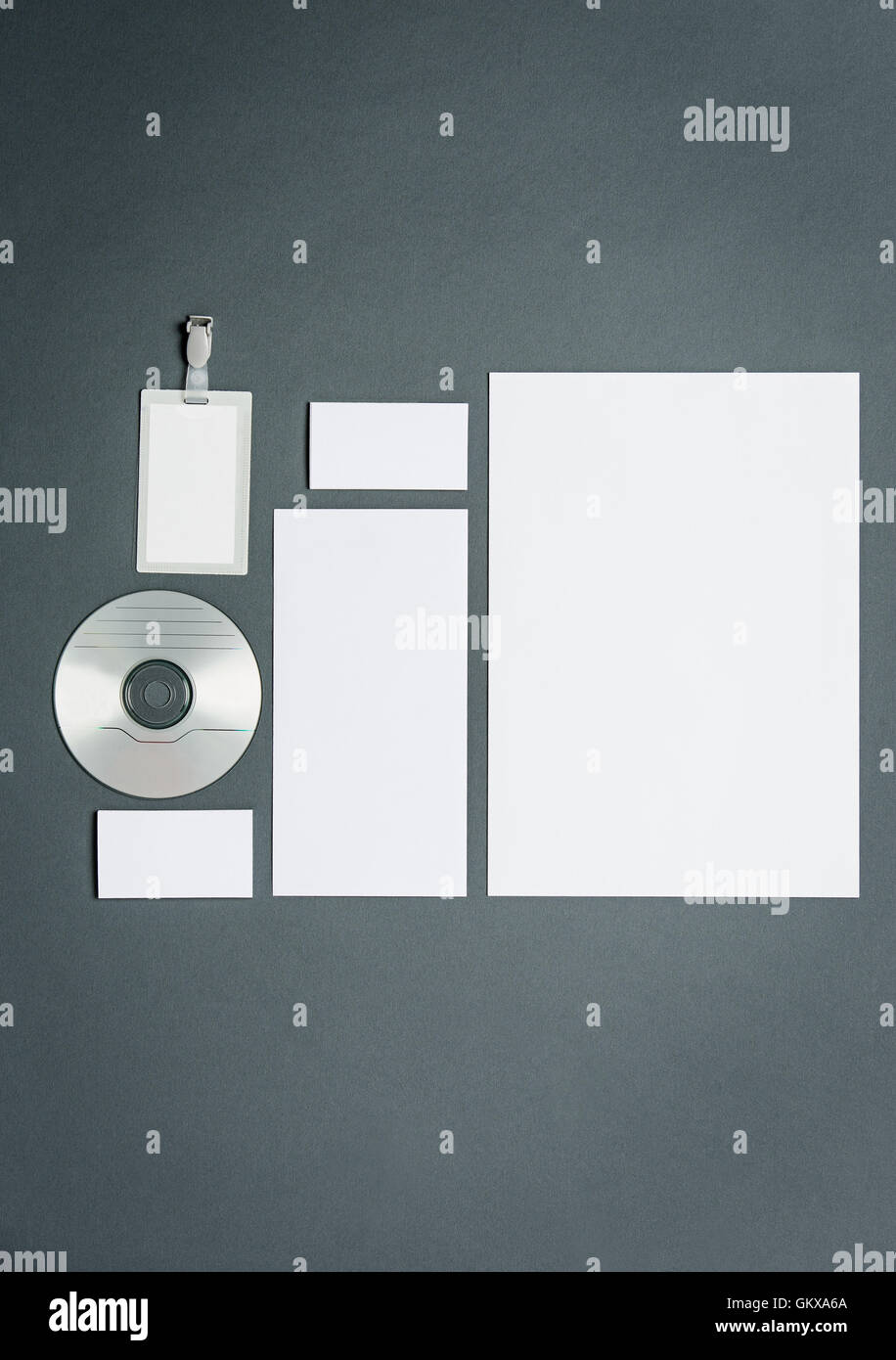 Mock-up modello di business con le carte, documenti, disco. Foto Stock