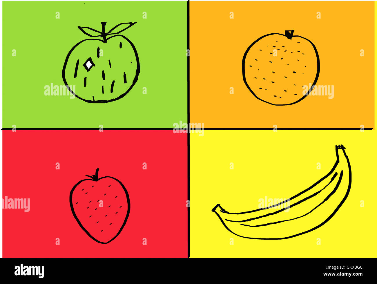 Disegni di frutta Foto Stock