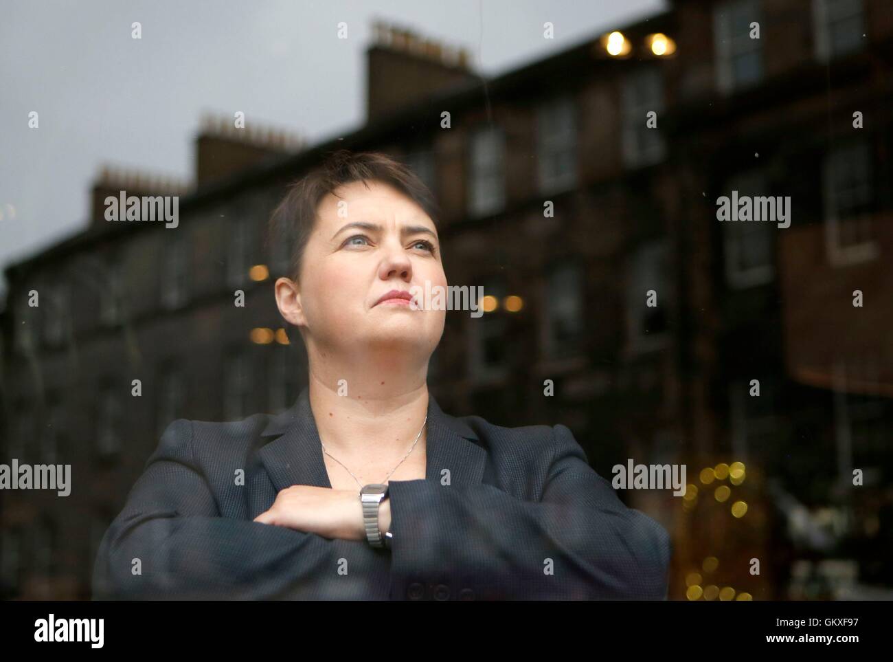 Scottish leader conservatore Ruth Davidson offre un discorso in Edinburgh esortando il governo scozzese per utilizzare il Regno Unito Brexit negoziati per incrementare la Scozia la presenza in tutto il mondo piuttosto che una piattaforma per un altro referendum di indipendenza. Foto Stock