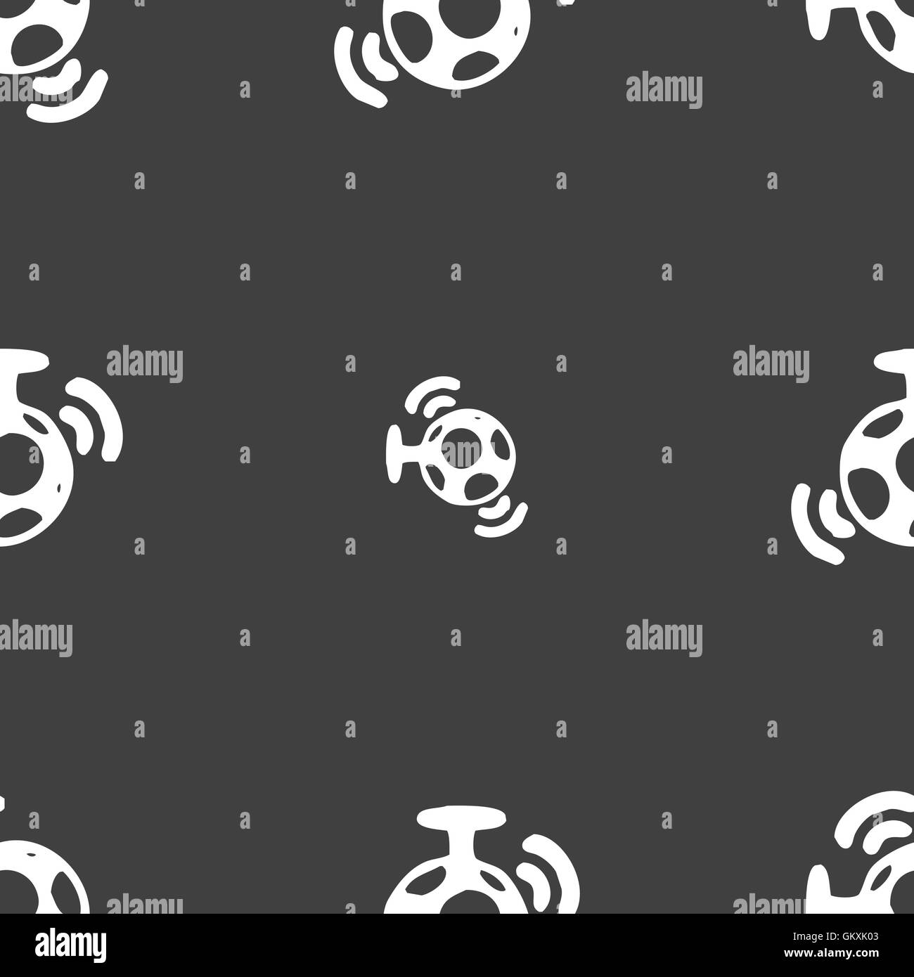 Sfera a specchio discoteca icona segno. Seamless pattern su uno sfondo grigio. Vettore Illustrazione Vettoriale