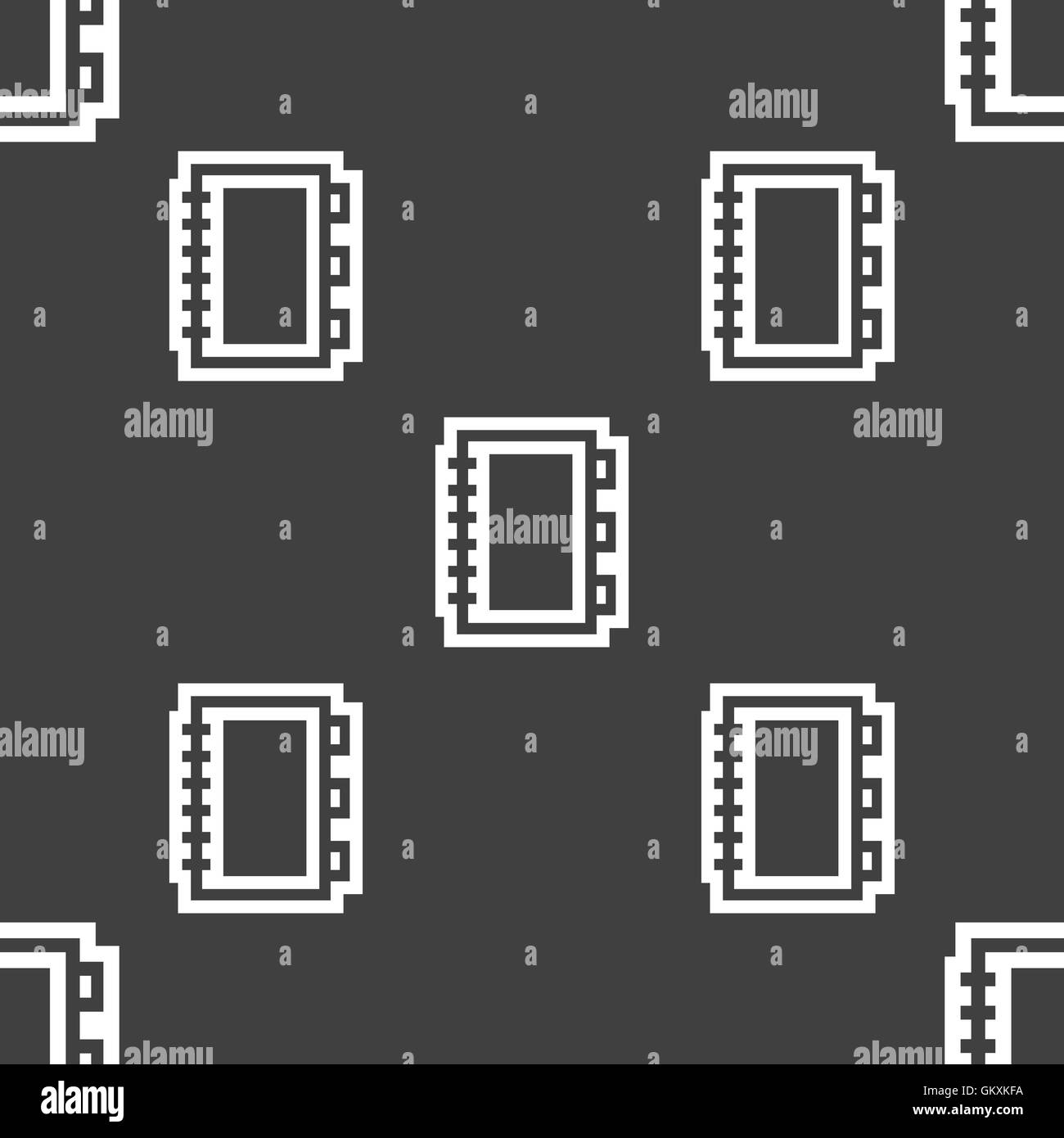 Icona a forma di libro segno. Seamless pattern su uno sfondo grigio. Vettore Illustrazione Vettoriale