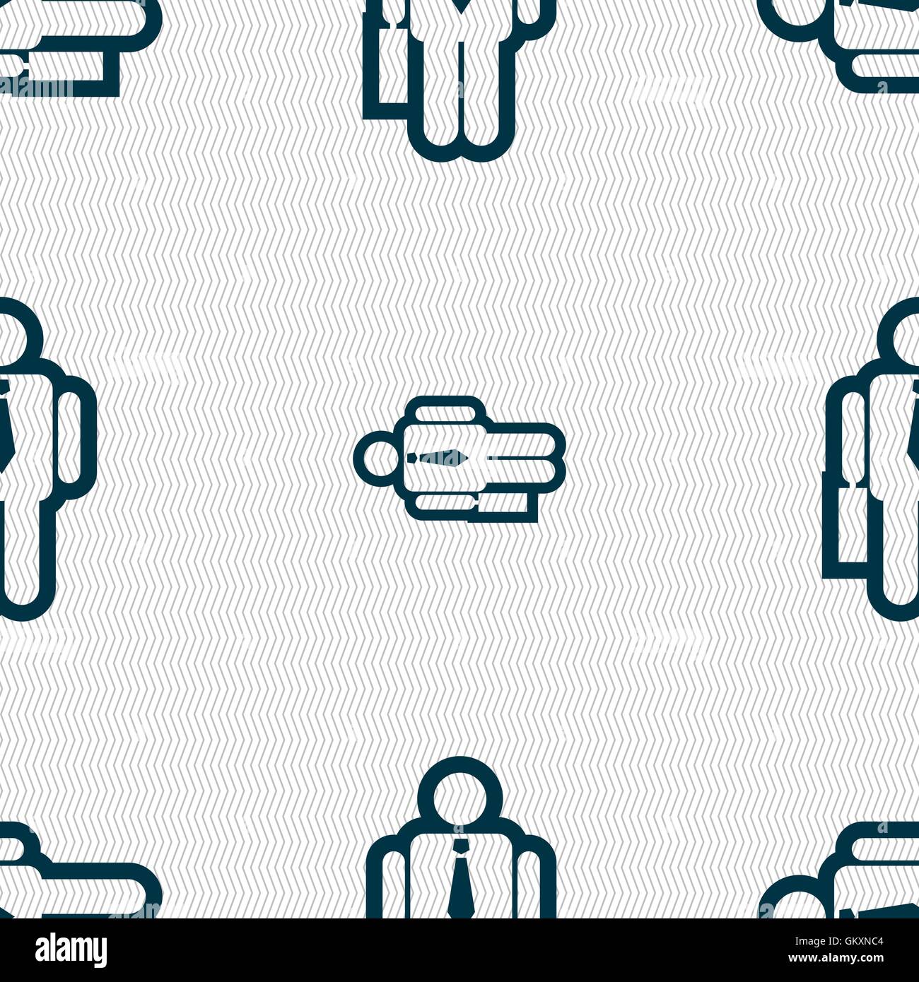 Imprenditore segno icona. Modello senza cuciture con texture geometrica. Vettore Illustrazione Vettoriale