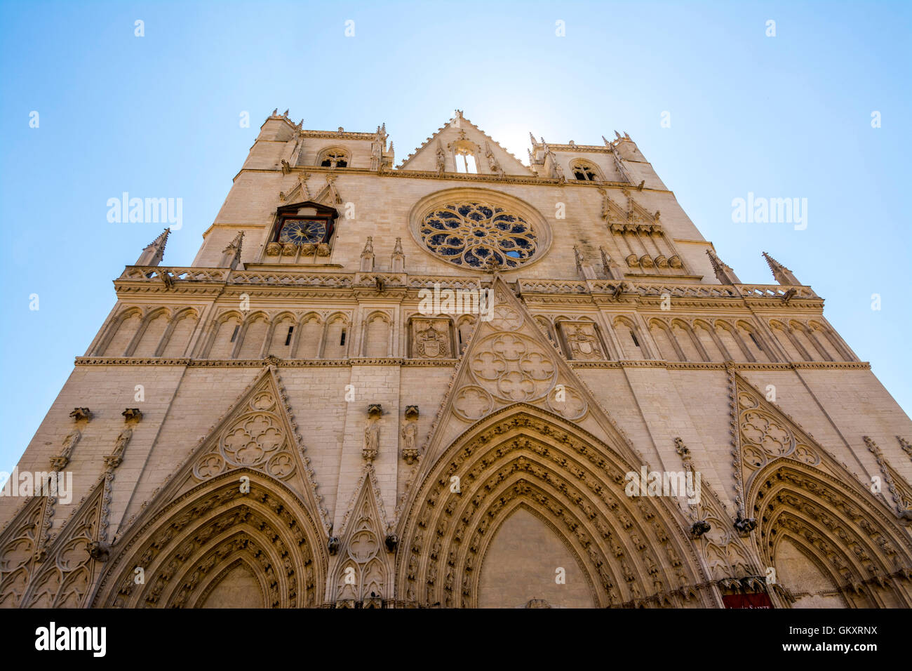 Lione. Cattedrale di Saint Jean, vecchia Lione, patrimonio dell'umanità dell'UNESCO. Dipartimento del Rodano. Rhone-Alpes. Francia Foto Stock