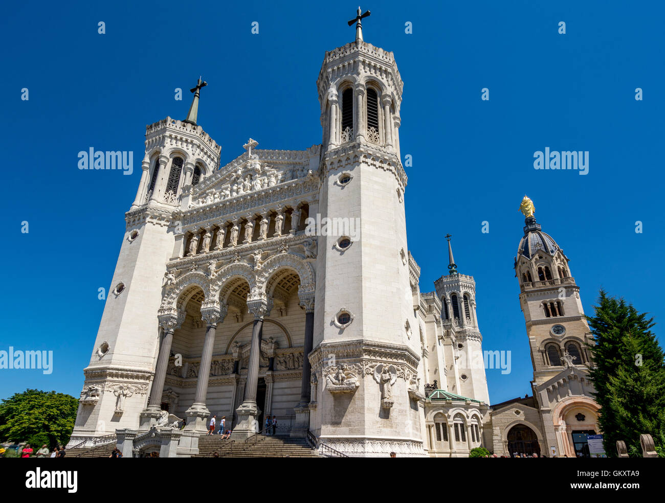 Lione 5e arr. Basilica di Notre Dame de Fourviere. Patrimonio dell'umanità dell'UNESCO. Dipartimento del Rodano. Rhone-Alpes. Francia Foto Stock