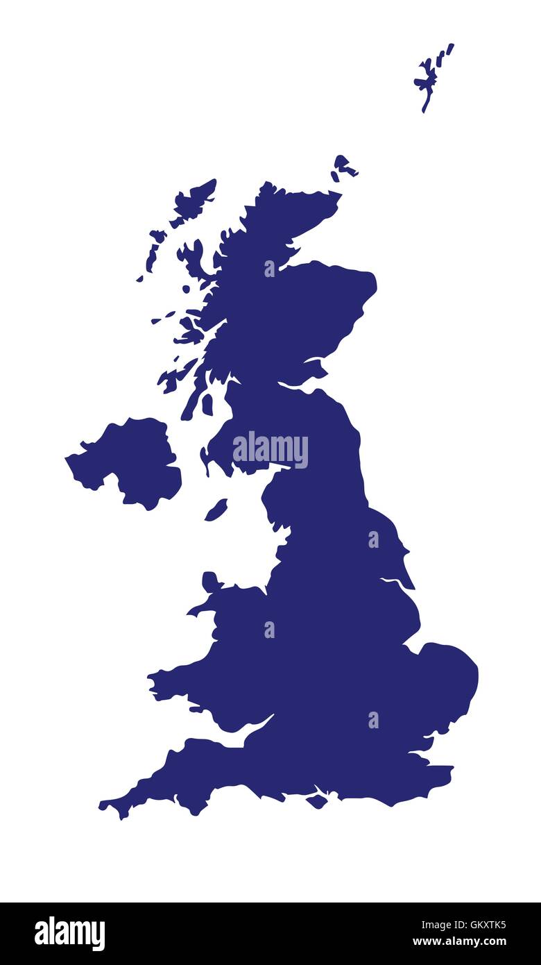 Regno Unito e Irlanda del Nord Silhouette Illustrazione Vettoriale