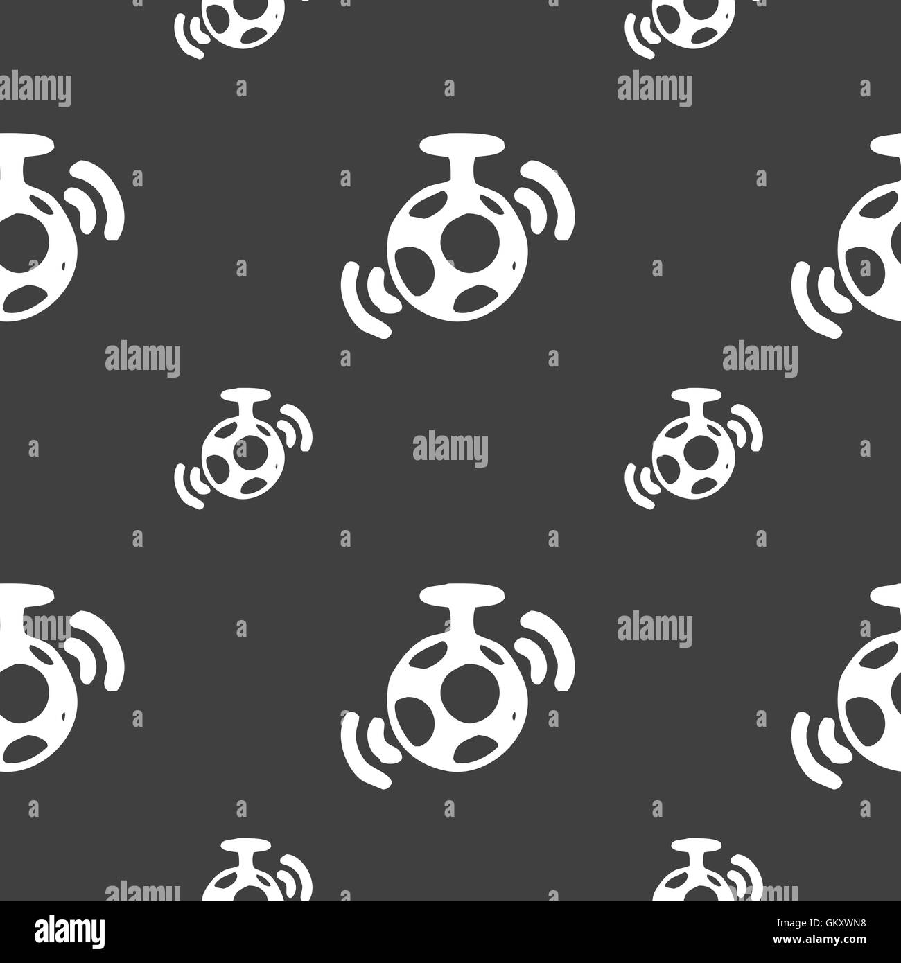 Sfera a specchio discoteca icona segno. Seamless pattern su uno sfondo grigio. Vettore Illustrazione Vettoriale