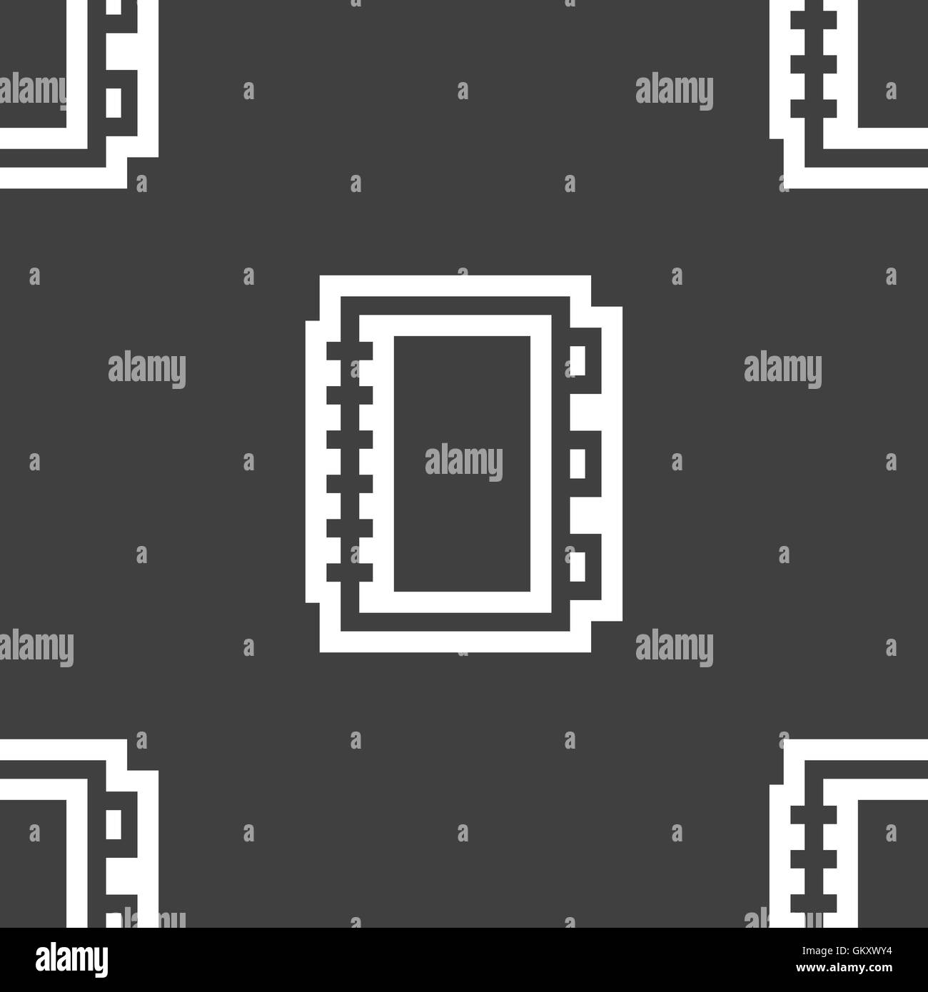 Icona a forma di libro segno. Seamless pattern su uno sfondo grigio. Vettore Illustrazione Vettoriale