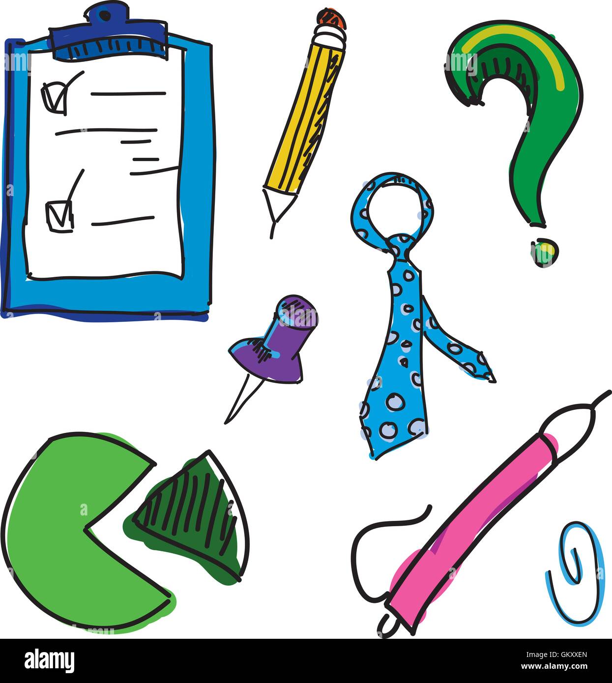 Colorata immagine disegnata con cartella Illustrazione Vettoriale