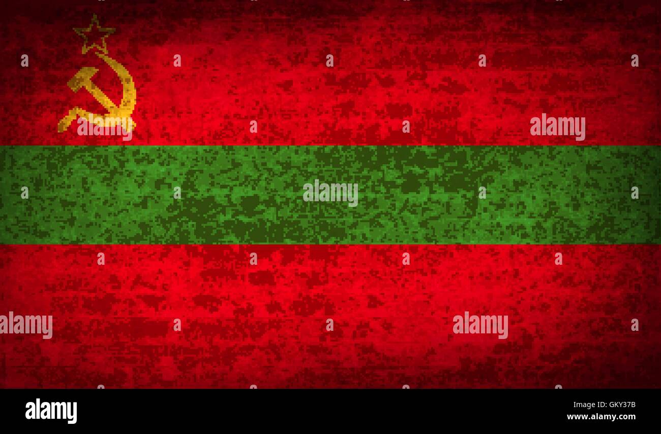 Bandiere Transnistria con sporco trama della carta. Vettore Illustrazione Vettoriale